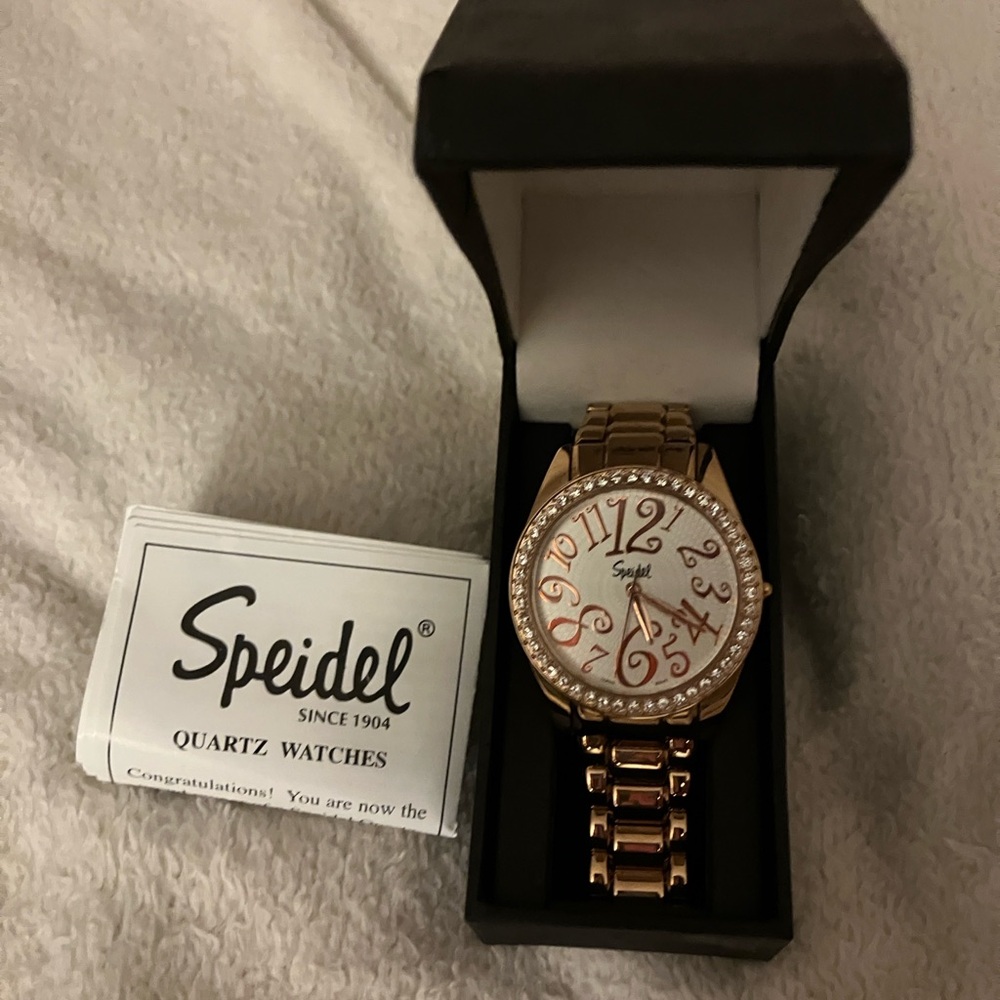 Speidel Gold-Tone Watch with Crystal Accents